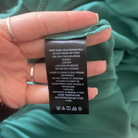 Anthropologie Ruffle Sleeve Maxi Wrap Dress Green Emerald size Small - Picture 10 of 10